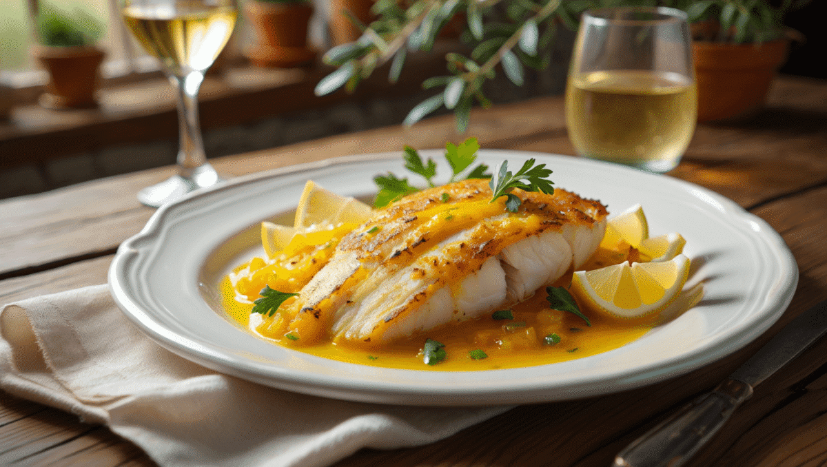 Receta de merluza con salsa de azafrán, rápida y fácil