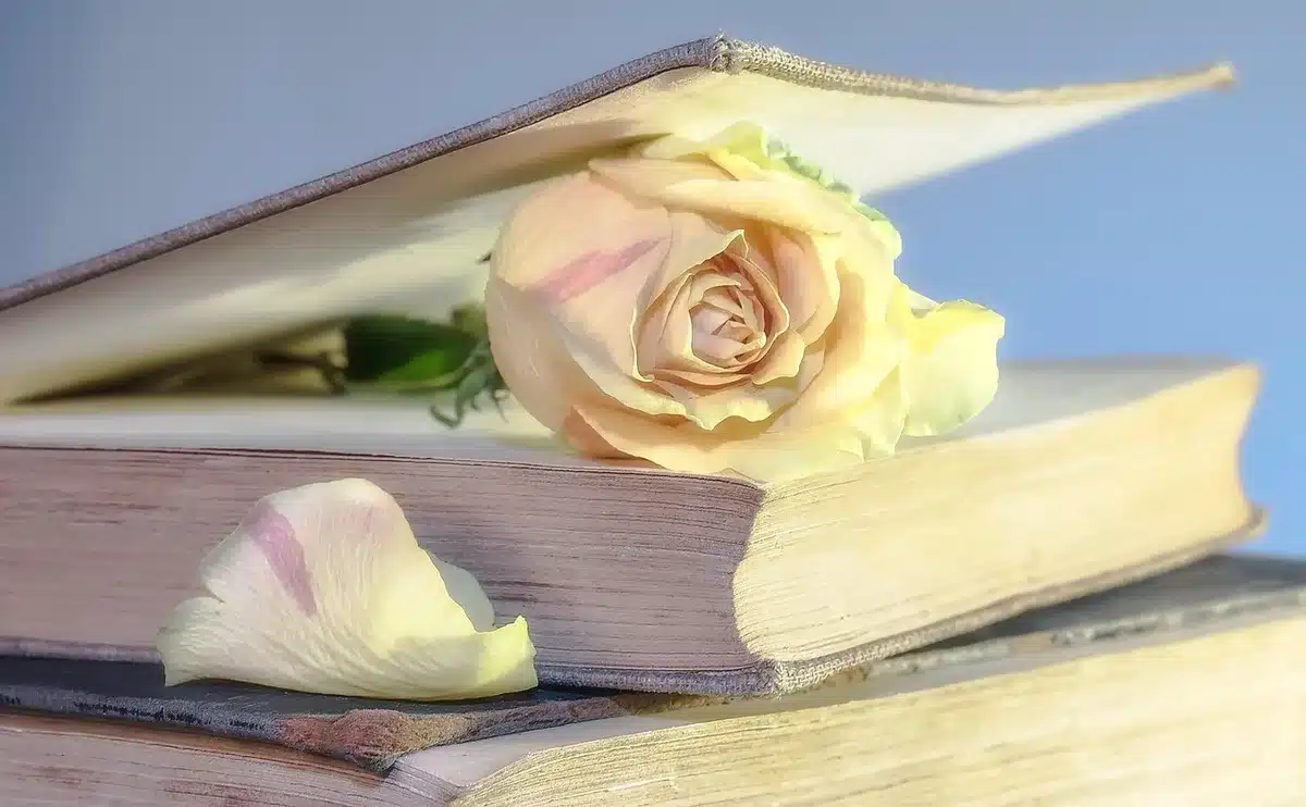 Libro abierto con texto clásico y apuntes sobre lenguaje y verdad